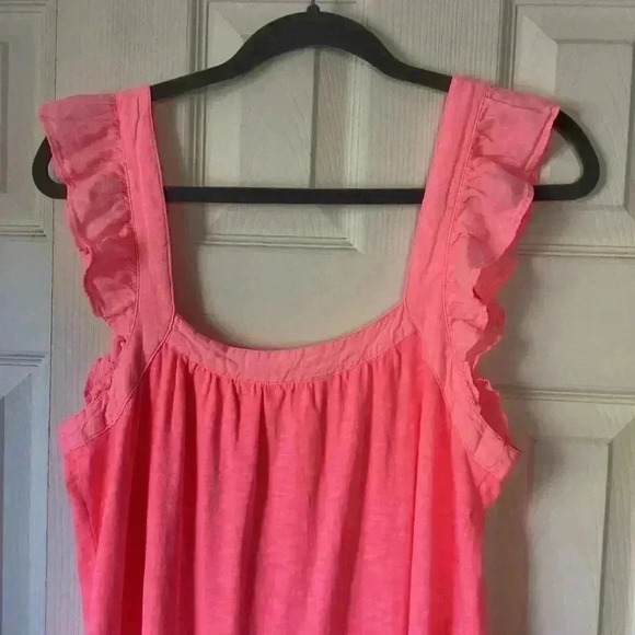 Vineyard Vines Ruffle & Tassle Trim Mini dress Cover up  in Neon Rosa Size Small - Picture 7 of 8